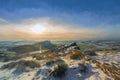 The Roaches.Â A digital oil painting of a winter landscape in the Peak District National Park, UK